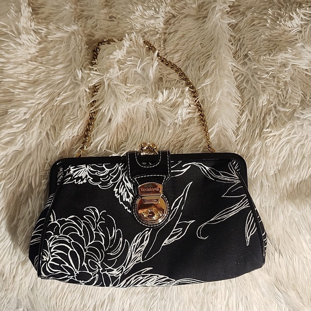 Vintage Liz Claiborne Black & White Clutch